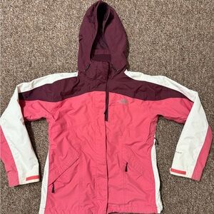 The North Face HyVent Women’s Size Medium Jacket Pink/White/ Burgundy NO LINING
